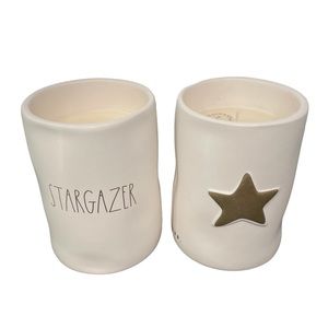 Rae Dunn Candles Scented 2 Stargazer Midnight Orchid gold star ceramic jar